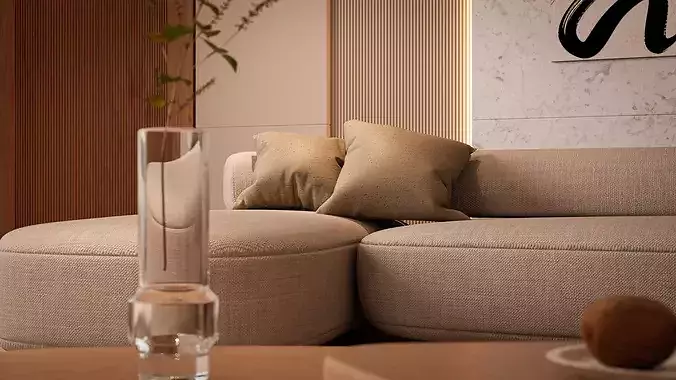 Modern Living Room 3D model 4