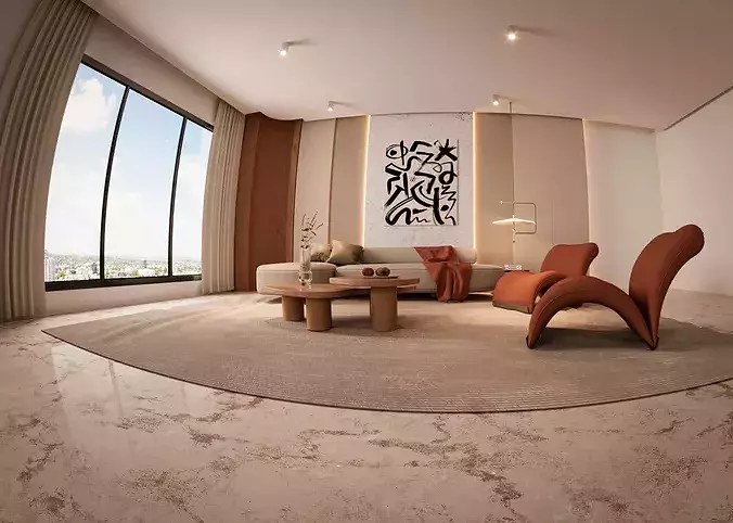 Modern Living Room 3D model 3