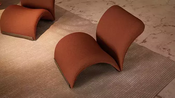 Modern Living Room 3D model 7