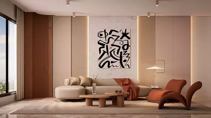 Modern Living Room 3D model
