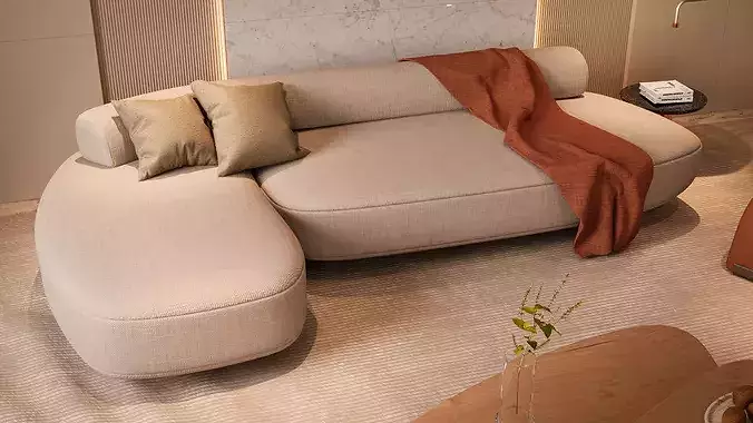 Modern Living Room 3D model 6
