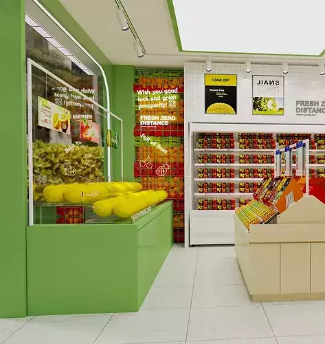 Supermarket - Vegetables - Fruit Store 3D model 3