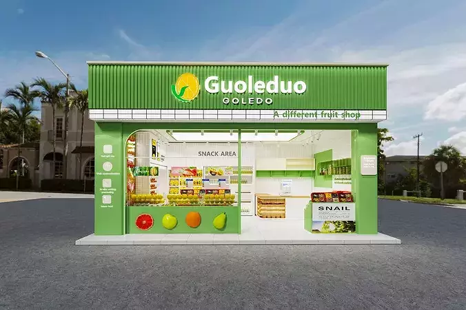 Supermarket - Vegetables - Fruit Store 3D model 2