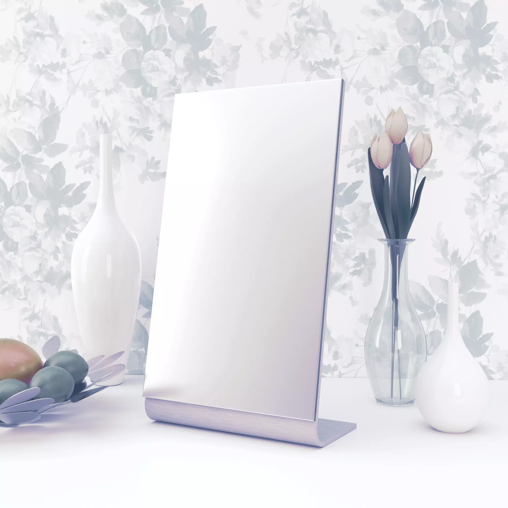 Small Table Mirror Low-poly 3D model