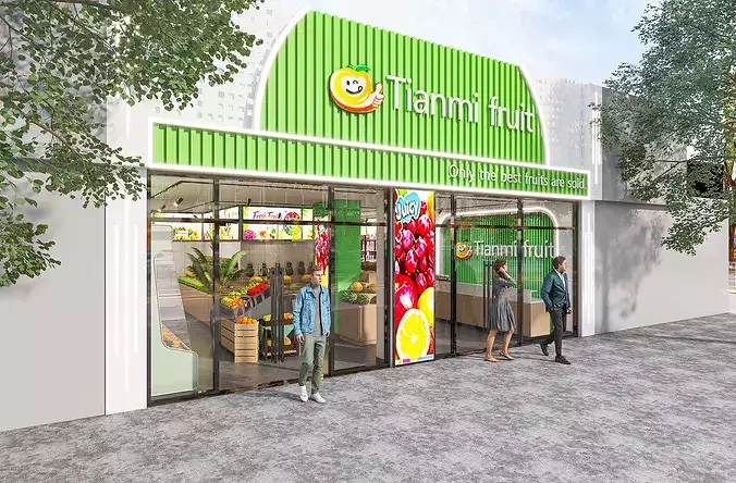 Supermarket - Vegetables - Fruit Store 3D model 5