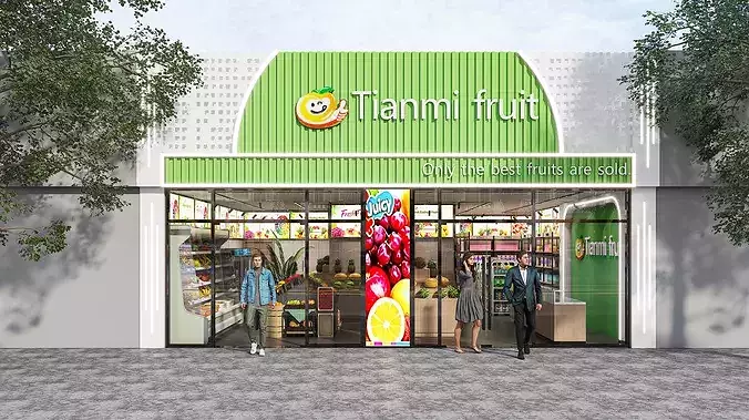 Supermarket - Vegetables - Fruit Store 3D model 6