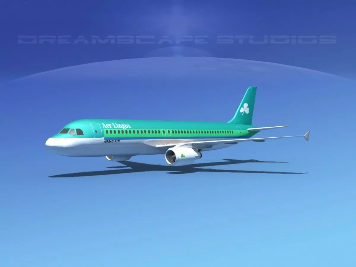 Airbus A320 LP Aer Lingus Low-poly 3D model