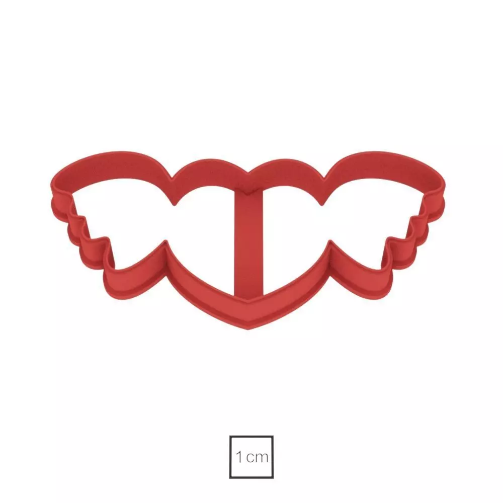 Heart with wings cookie cutter for professional Free 3D print model