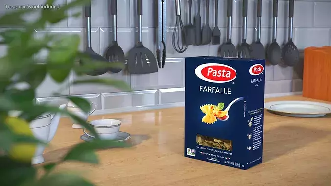 Farfalle Pasta Box Packaging 3D model 3