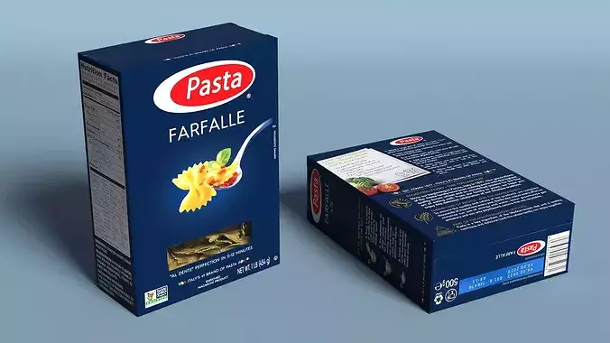 Farfalle Pasta Box Packaging 3D model 5