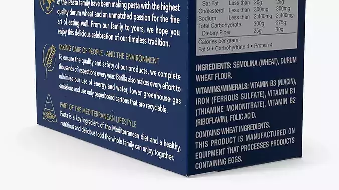 Farfalle Pasta Box Packaging 3D model 7