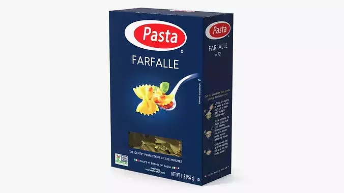 Farfalle Pasta Box Packaging 3D model 6