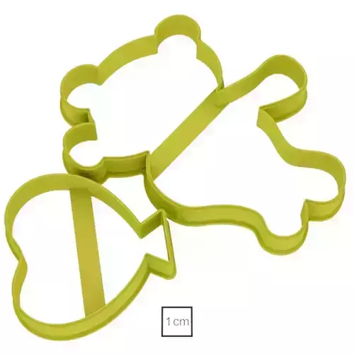 Bear with heart number 2 cookie cutter for professional