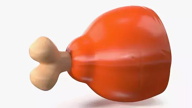 Cartoon Stylized Meat Slice with Bone 3D model 5