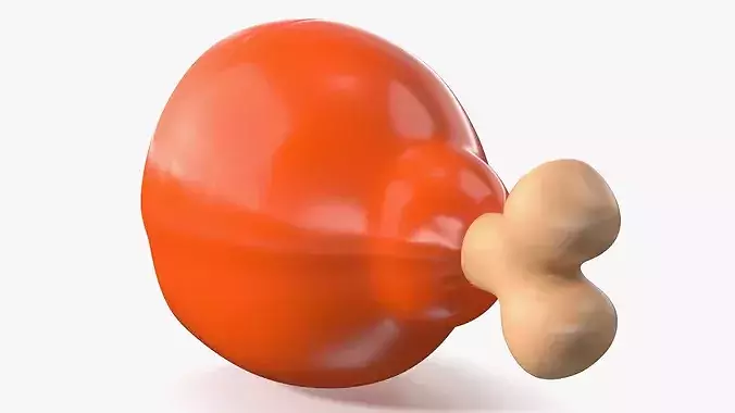 Cartoon Stylized Meat Slice with Bone 3D model 6