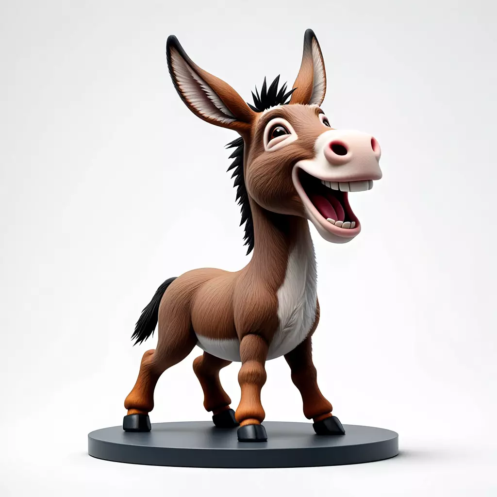 4302 Laughing Donkey 3D Printed Full Figure STL DND art 3D print model