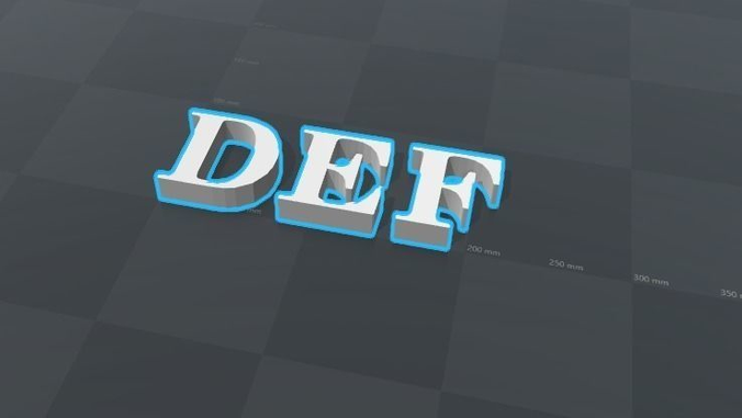 DEF letters alphabet 3D print model