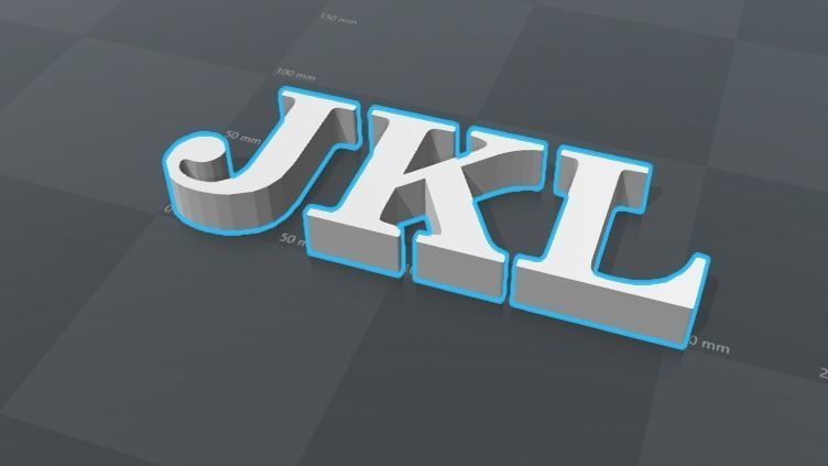 JKL letters alphabet 3D print model_0