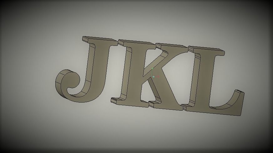 JKL letters alphabet 3D print model_1