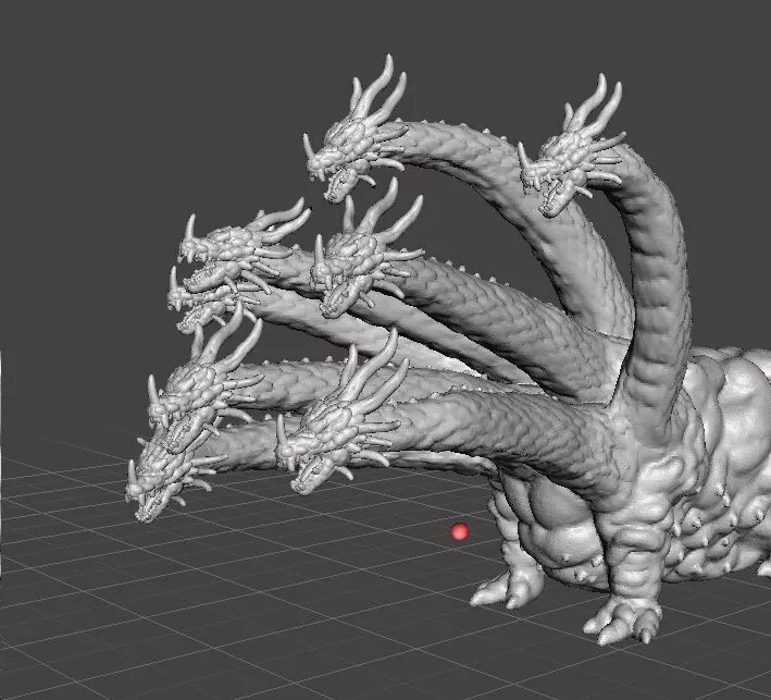 OROCHI EIGHT HEADED DRAGON KAIJU GIANT MONSTER FIGURE GAMES RPG 3D print model