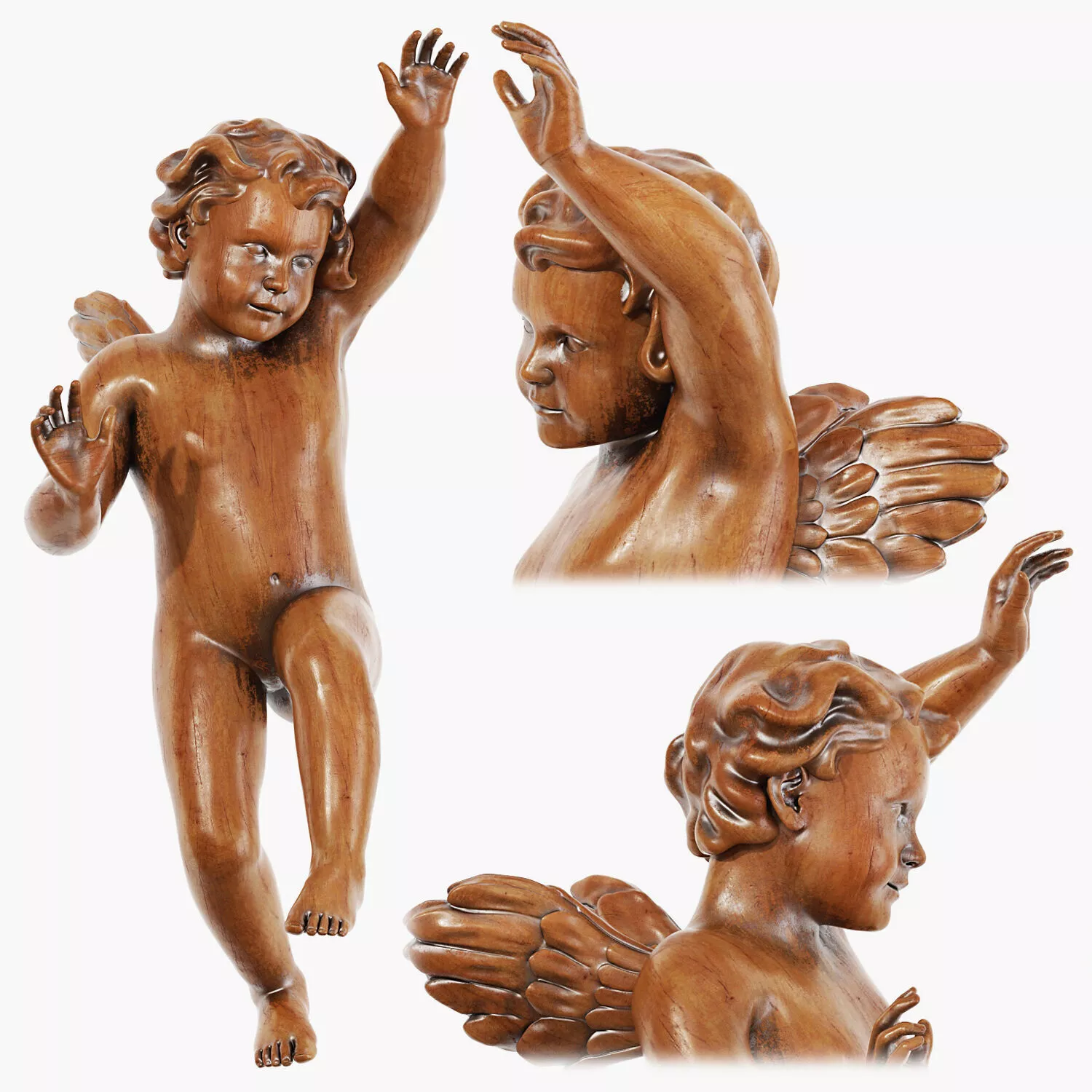 Statuette angel cupid 04 3D model