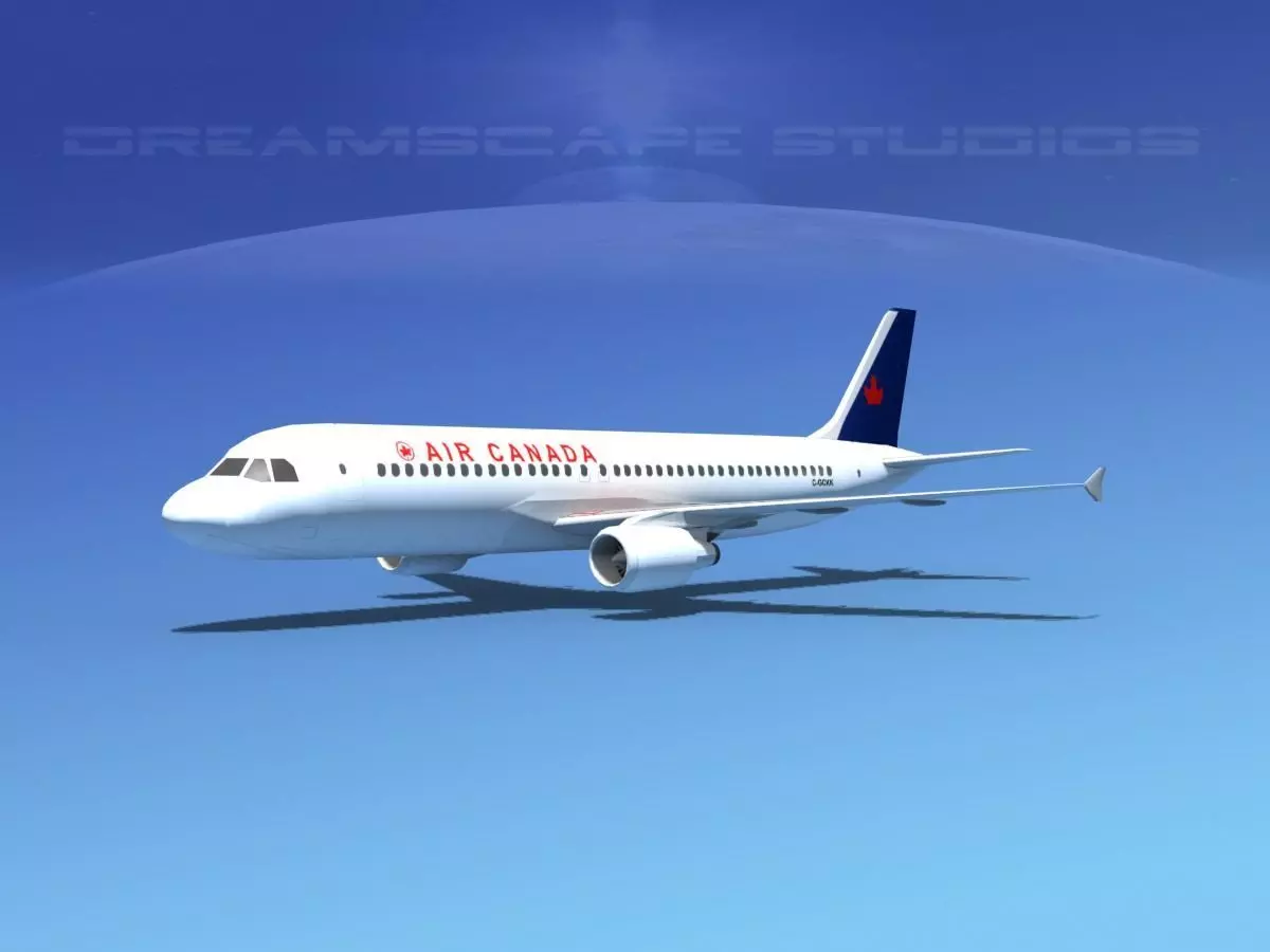 Airbus A320 LP Air Canada 2 Low-poly 3D model