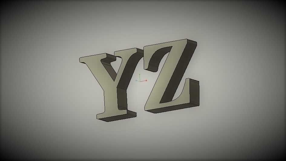 YZ letters alphabet 3D print model_1