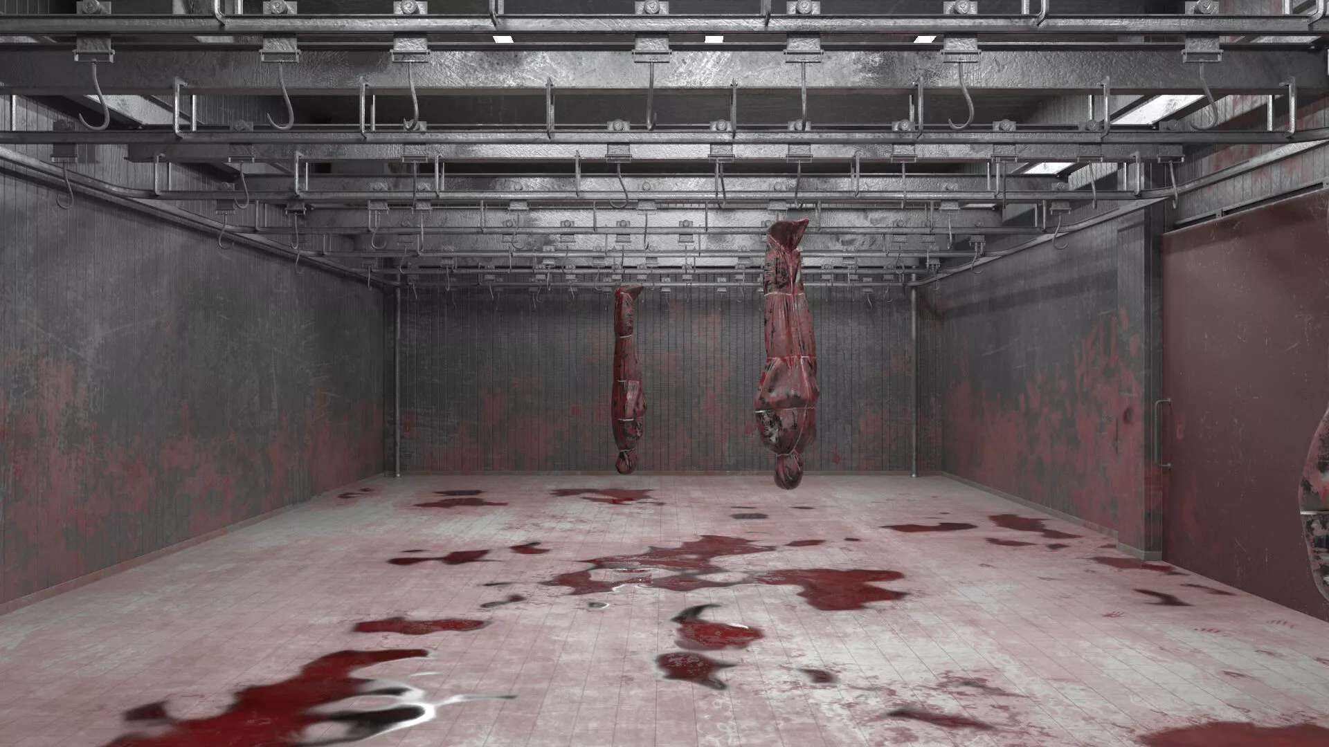 Meat Processing Room Horror Style 3D model