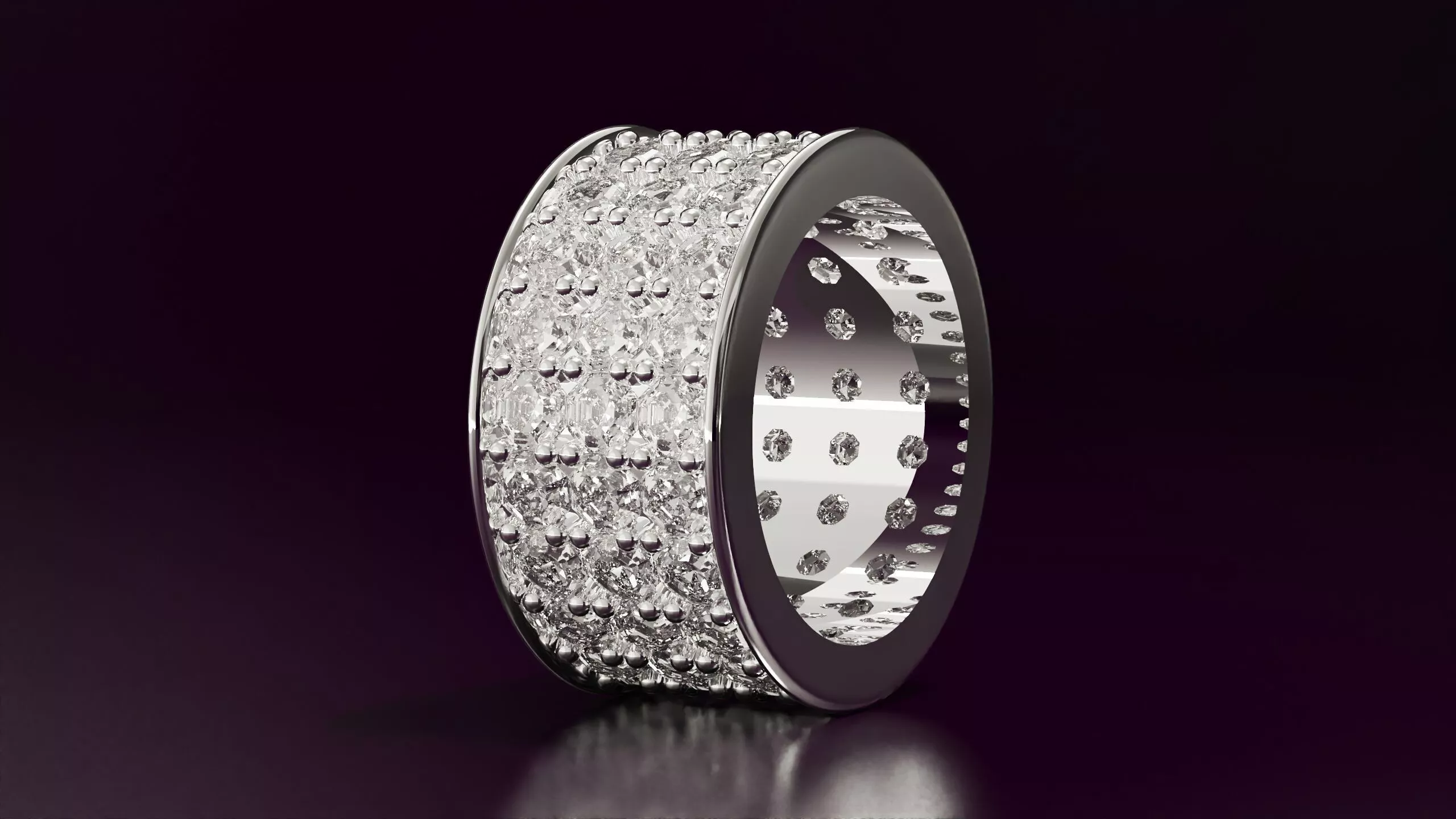 Octagon cut 3line eternity ring N02 8442CT EU54 Free 3D print model