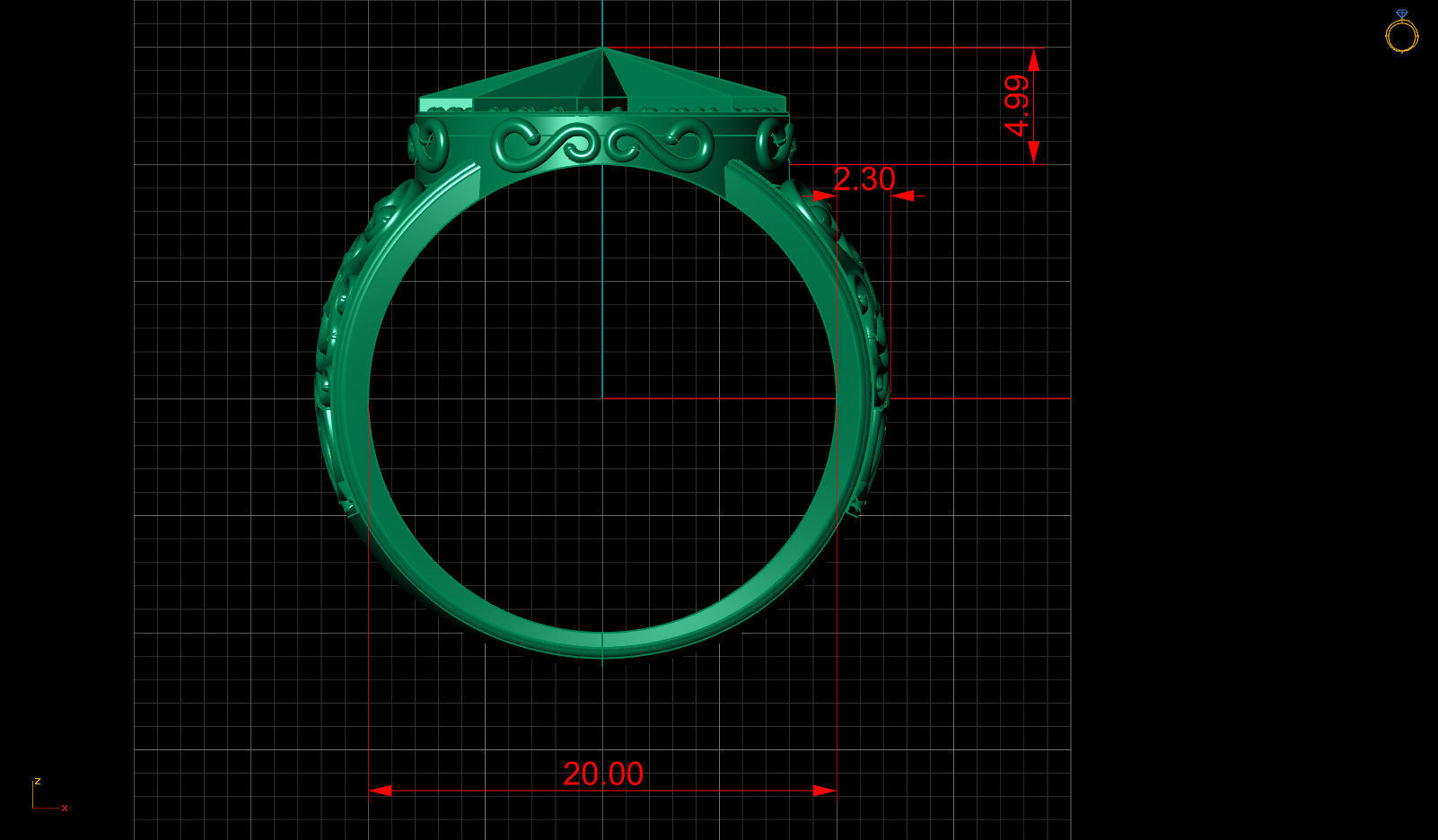 Star Enamel Diamond Gold Men Ring  3D print model_9