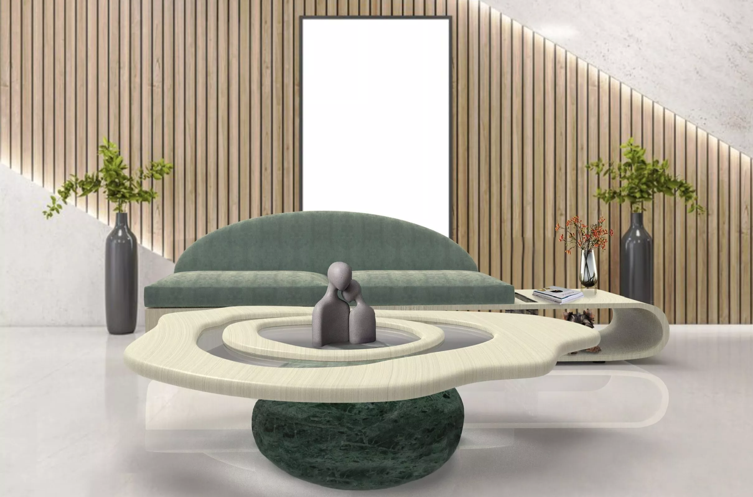 Curva Sofa and Centre table set 3D model