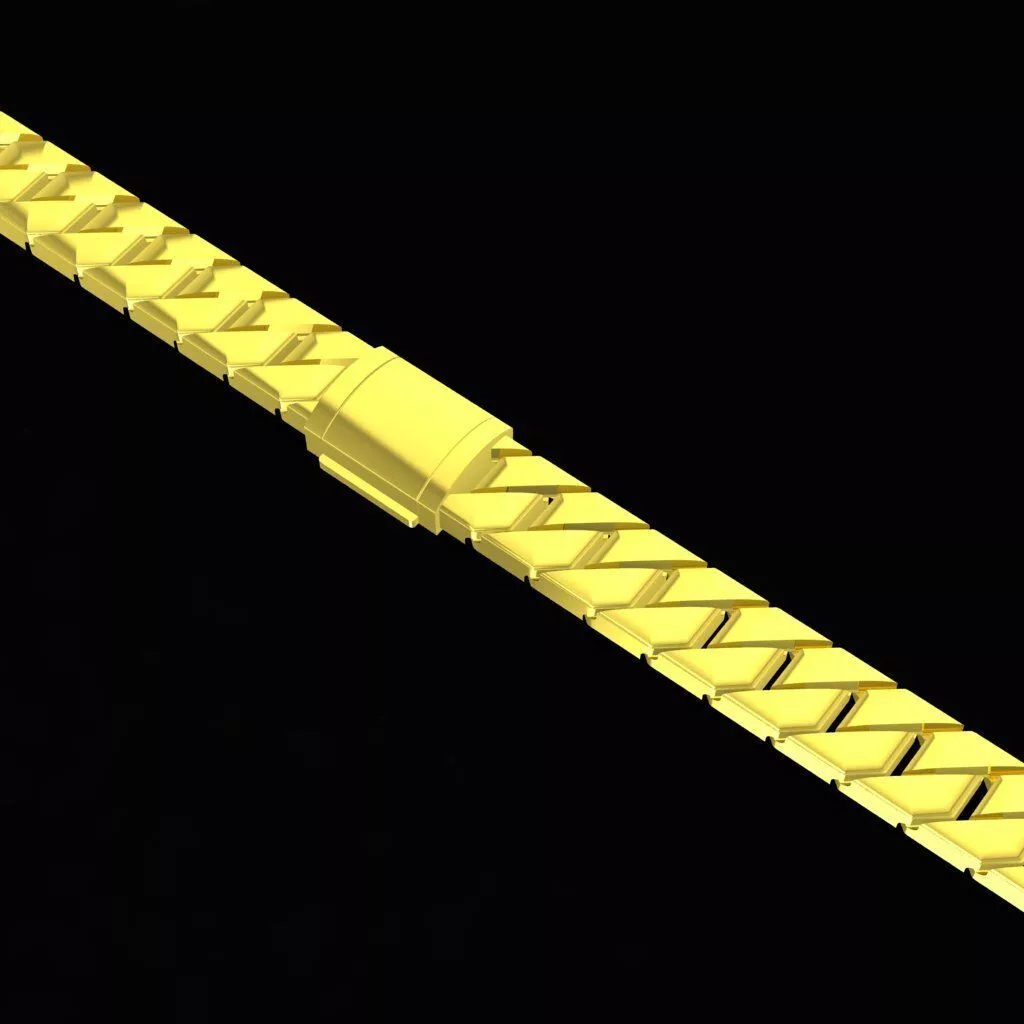 Luxury Cuban Link Bracelet with Box Clasp for Men 294A 3D print model