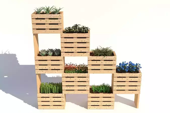 modular wall planter 3D model