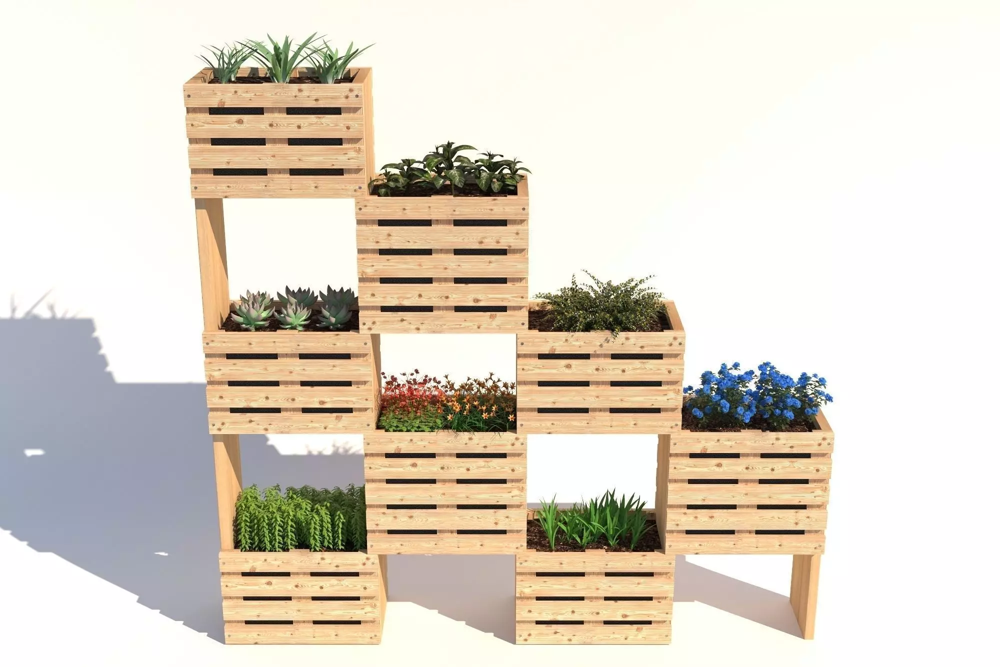 modular wall planter 3D model