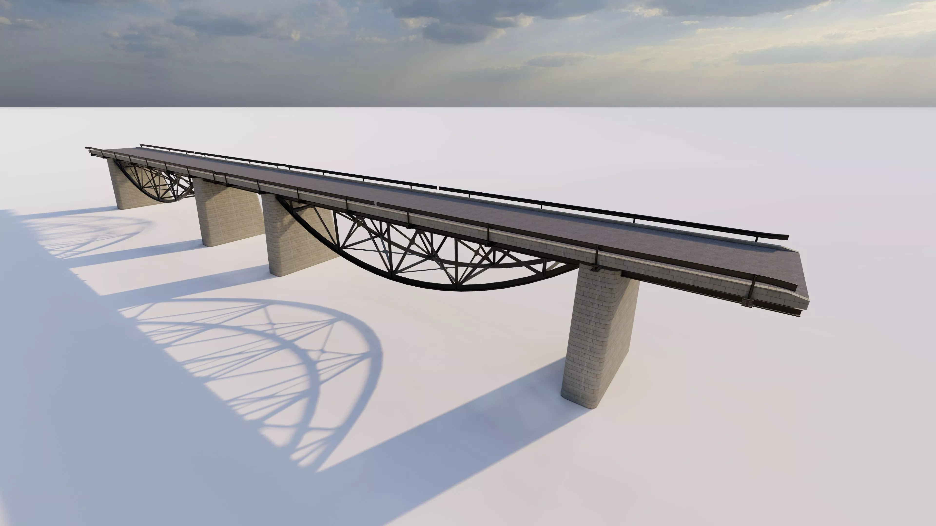 Structural engineering of Metal bridge structure 3D model