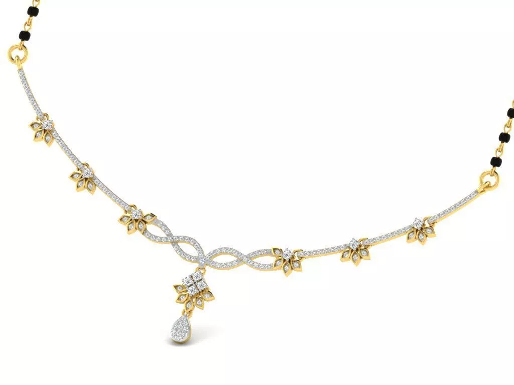 SILVER AND GOLD MANGALSUTRA 3D print model