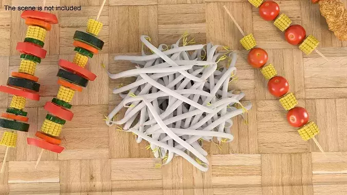 Bean Sprout Pile 3D model 3