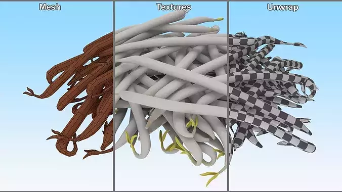 Bean Sprout Pile 3D model 7