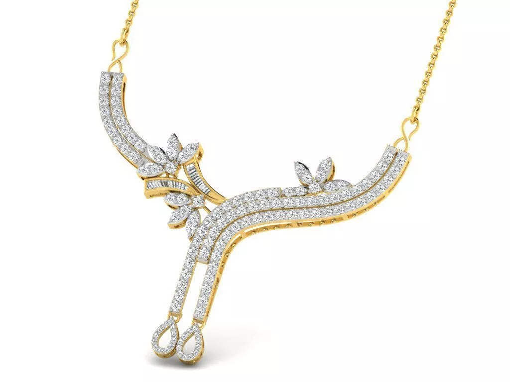 SILVER AND GOLD MANGALSUTRA 3D print model