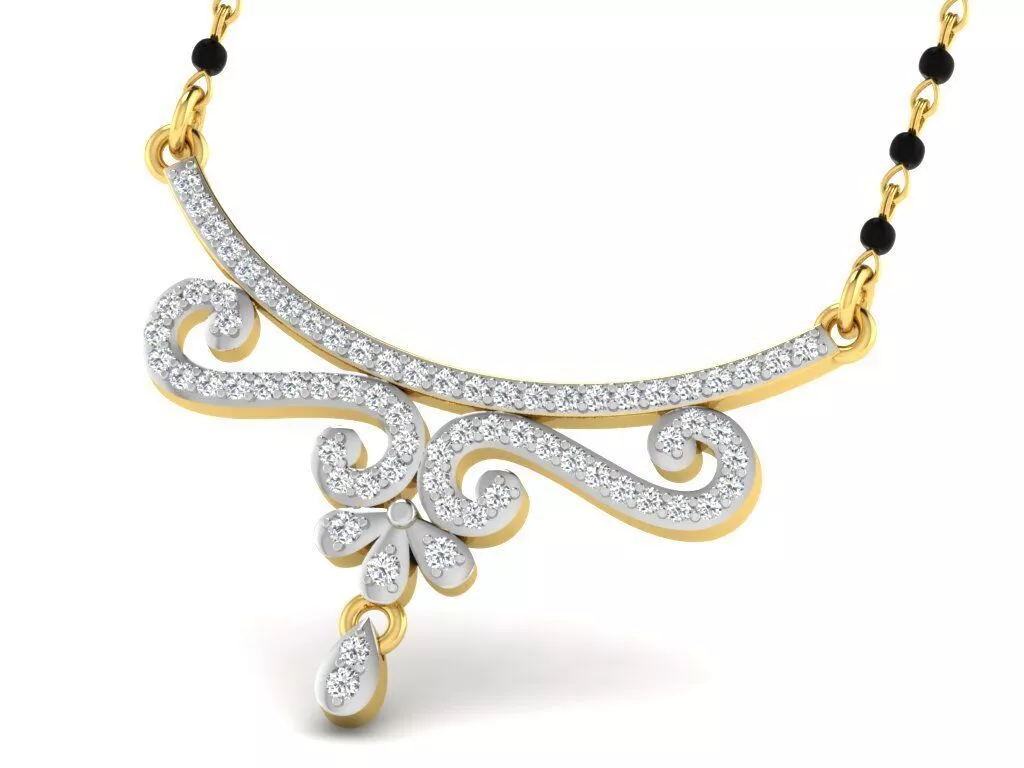 SILVER AND GOLD MANGALSUTRA 3D print model