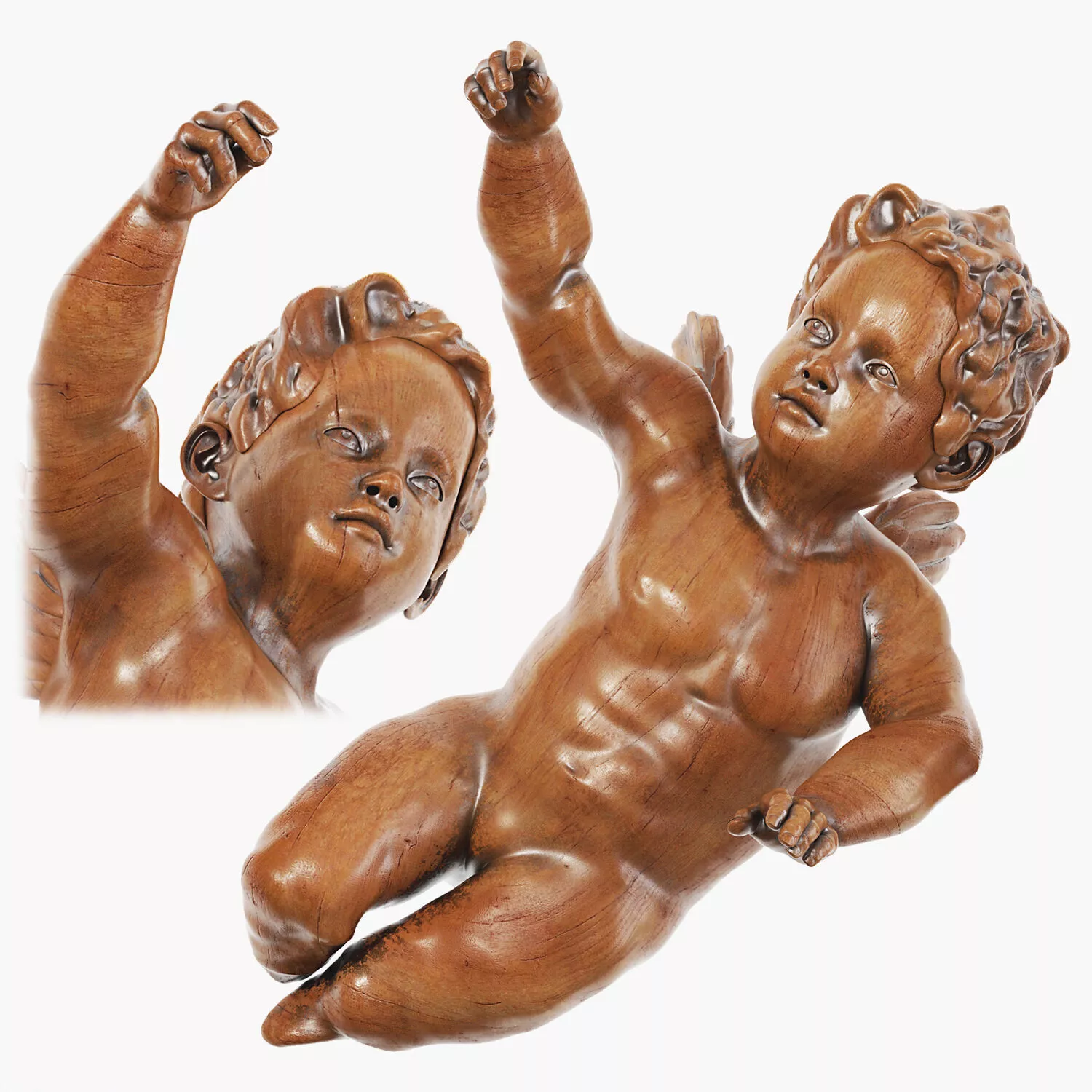Statuette angel cupid 07 3D model