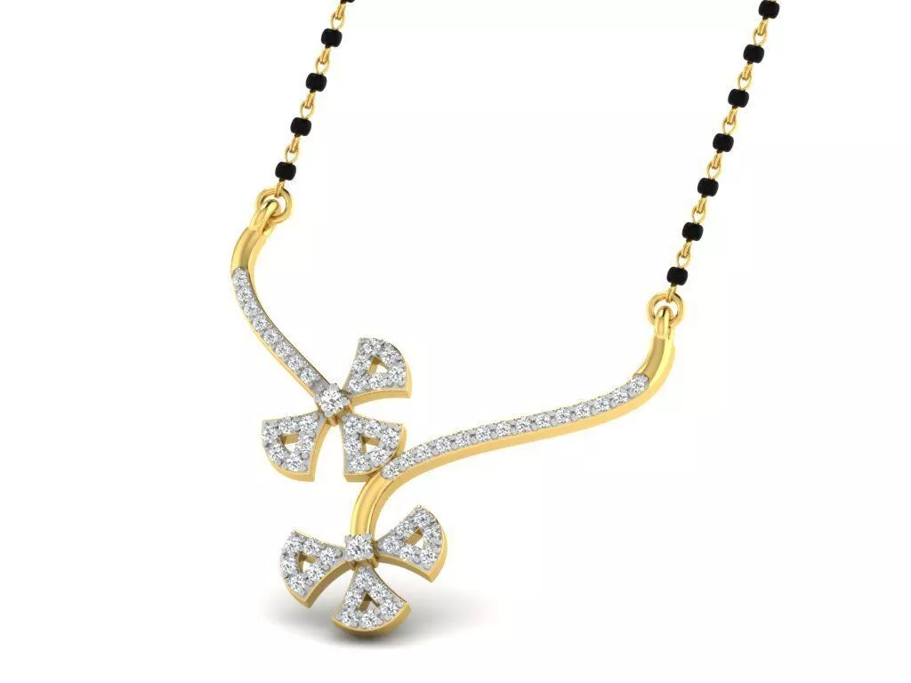SILVER AND GOLD MANGALSUTRA 3D print model