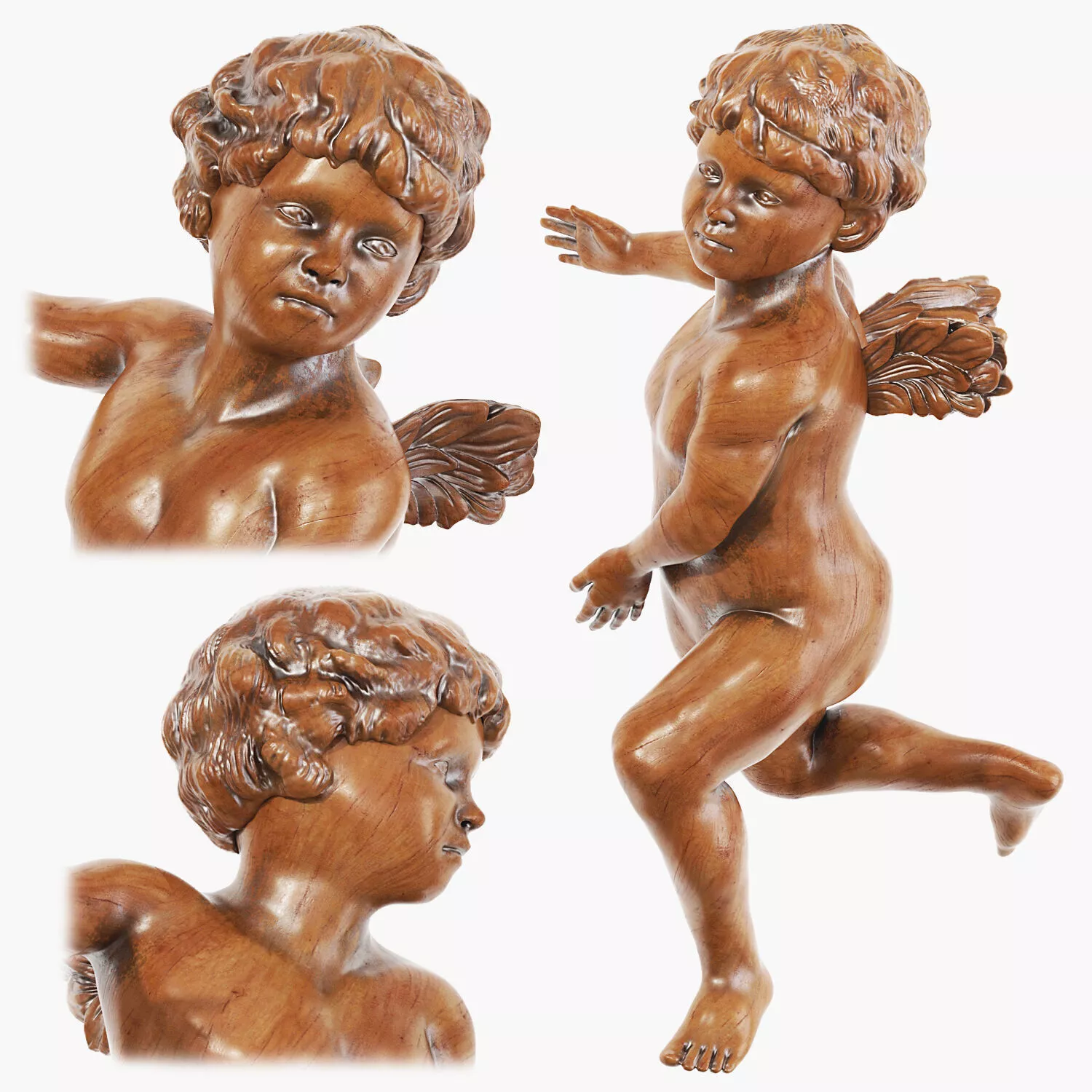 Statuette angel cupid 09 3D model