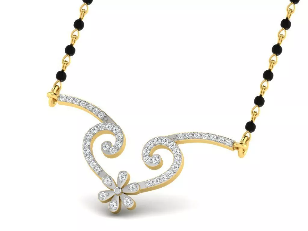 SILVER AND GOLD MANGALSUTRA 3D print model