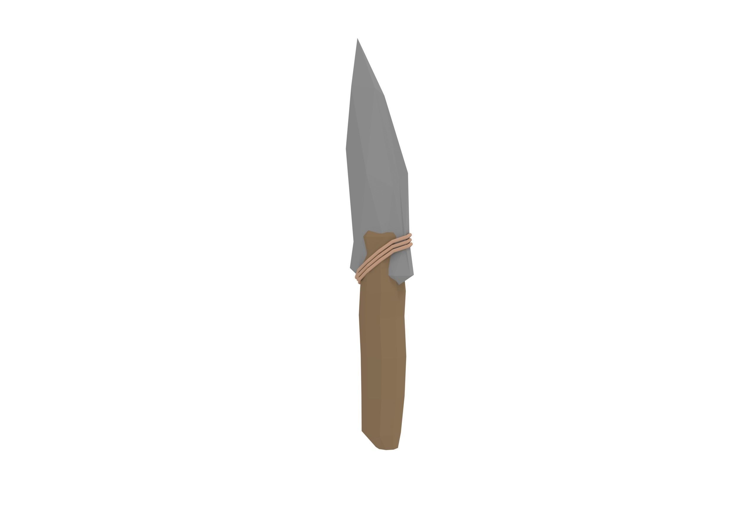 LowPoly StoneTools wooden axe Low-poly 3D model_8