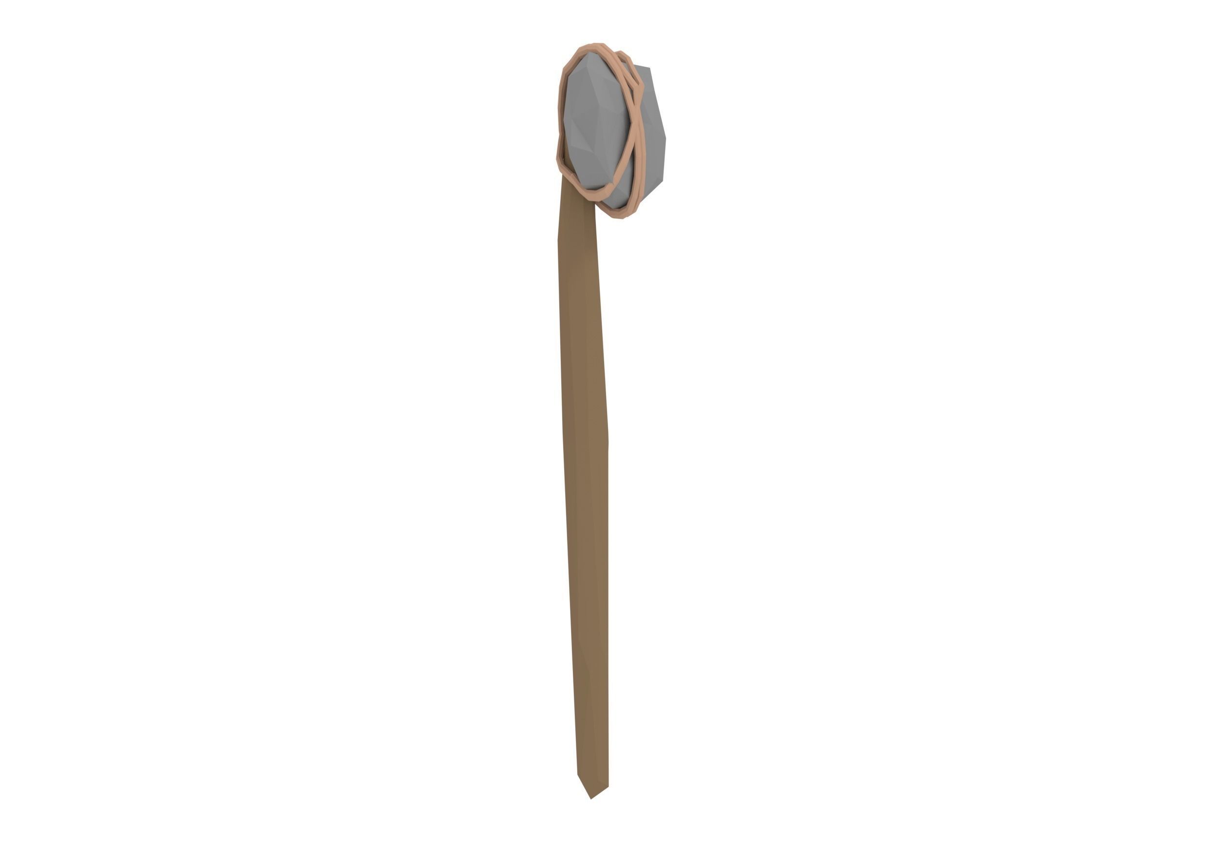 LowPoly StoneTools wooden axe Low-poly 3D model_6
