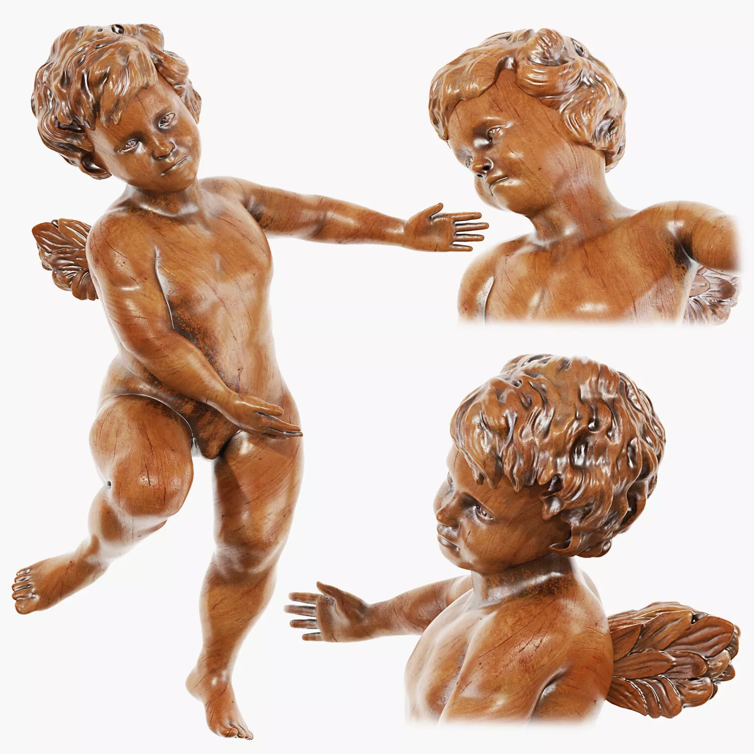 Statuette angel cupid 11 3D model