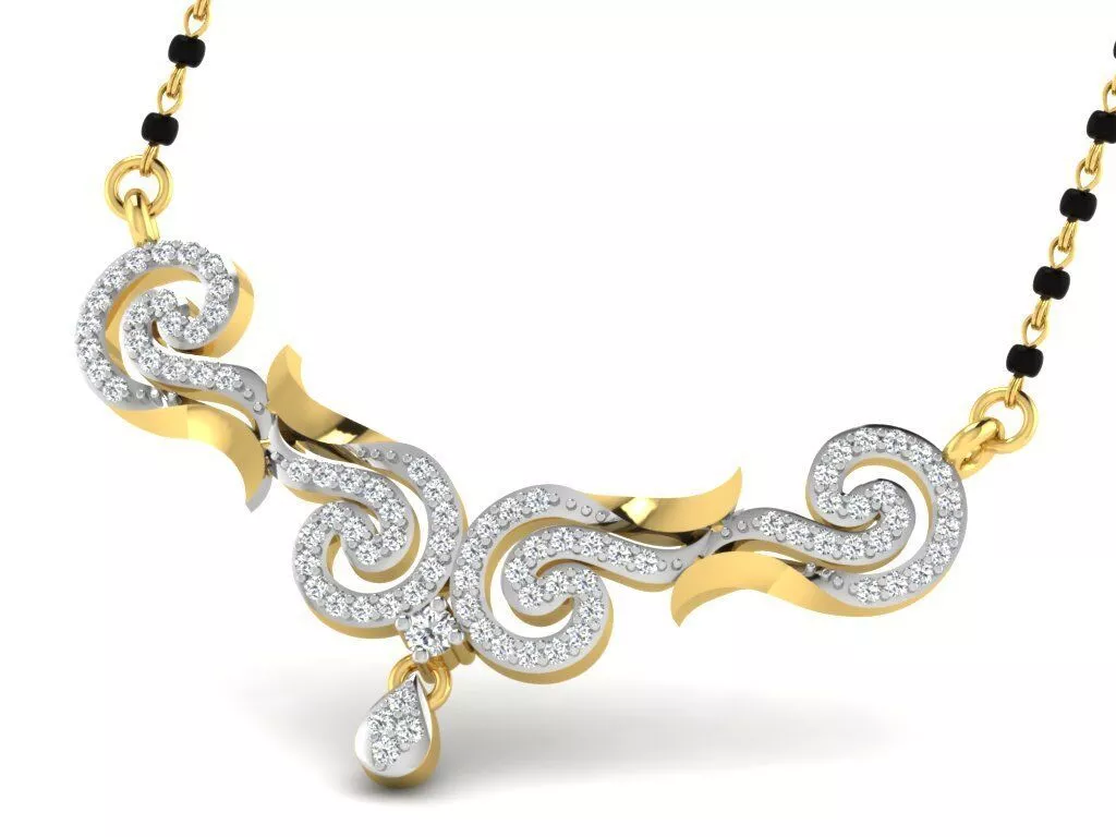 SILVER AND GOLD MANGALSUTRA 3D print model