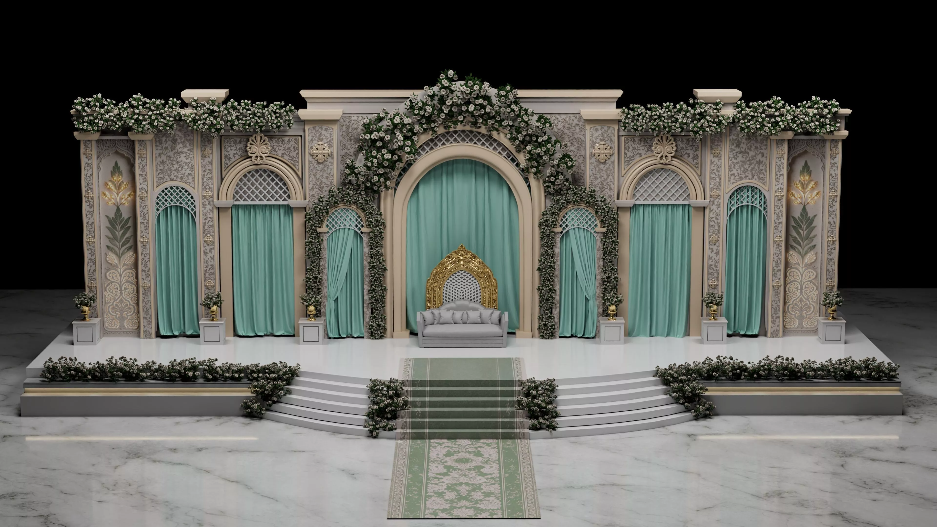 White heaven stage Free 3D model