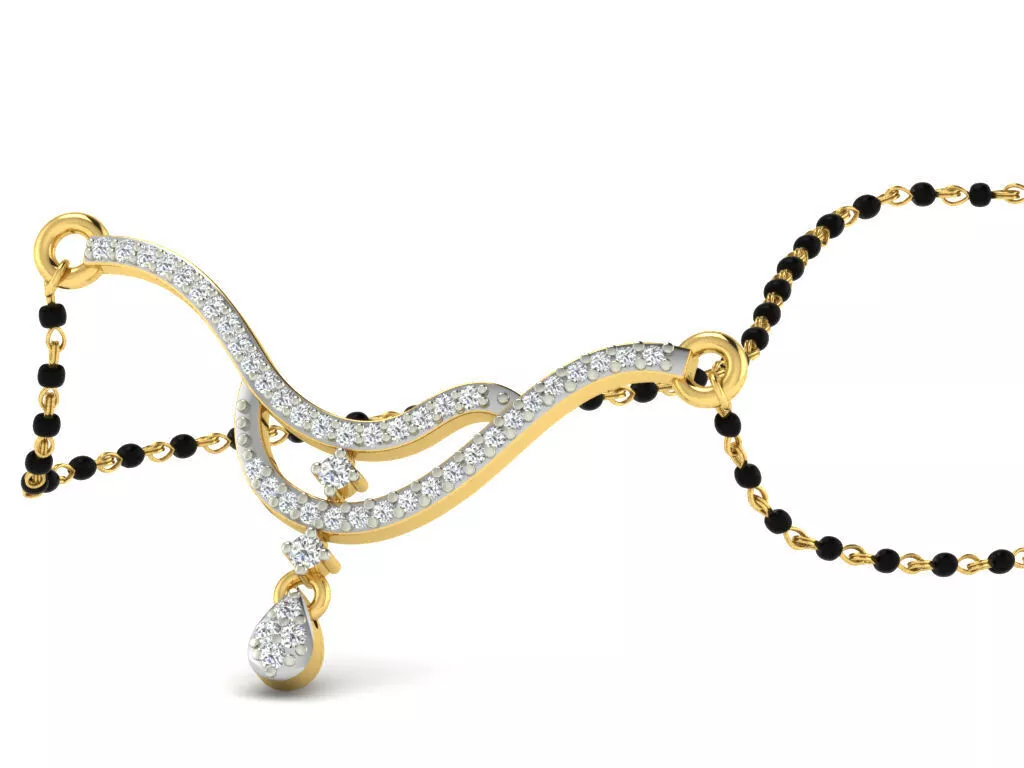 SILVER AND GOLD MANGALSUTRA 3D print model